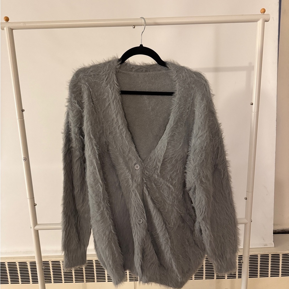 Gray Fuzzy Women's Sweater